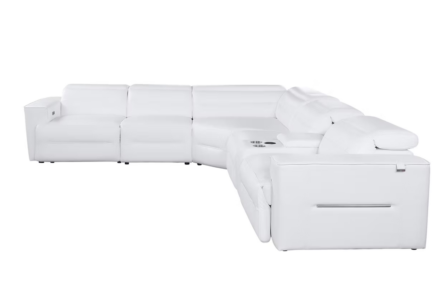 MI-1260 Nexus White Italian Leather Power Sectional