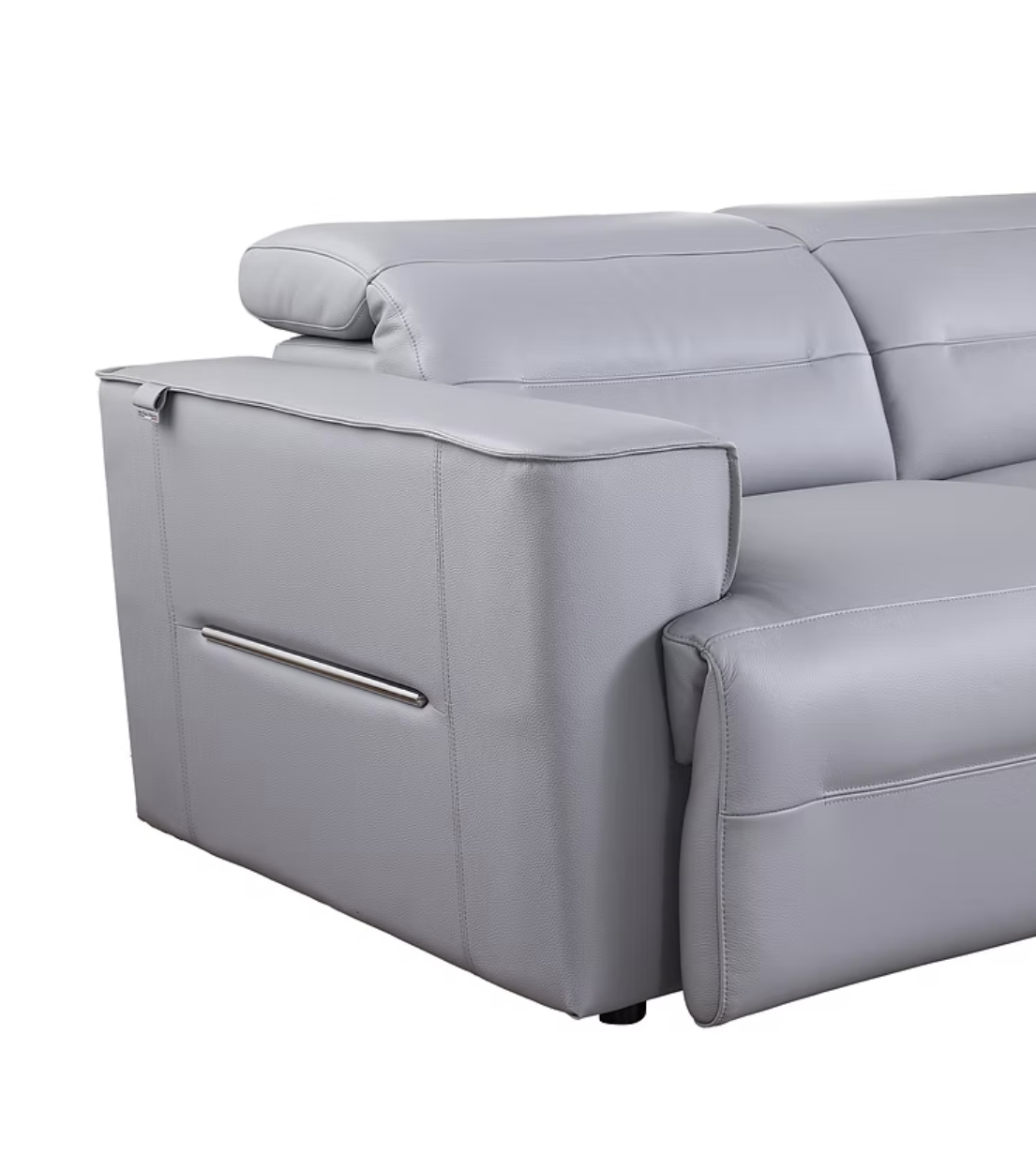 MI-1260 Nexus Light Blue Italian Leather Power Sectional
