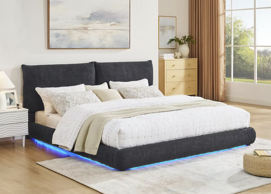B200 Zima Grey Fabric Bed Frame