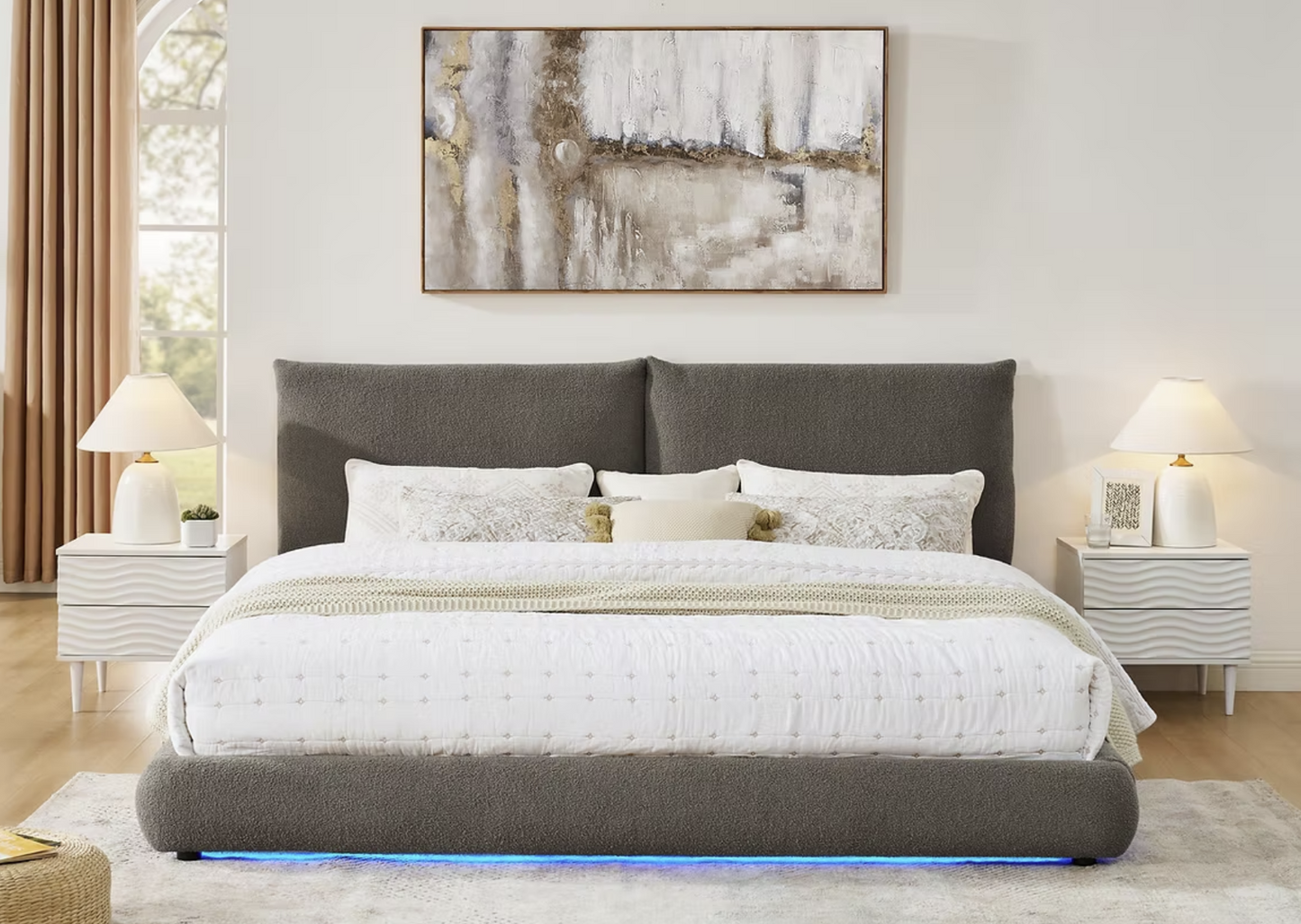 B200 Zima Brown Fabric Bed Frame