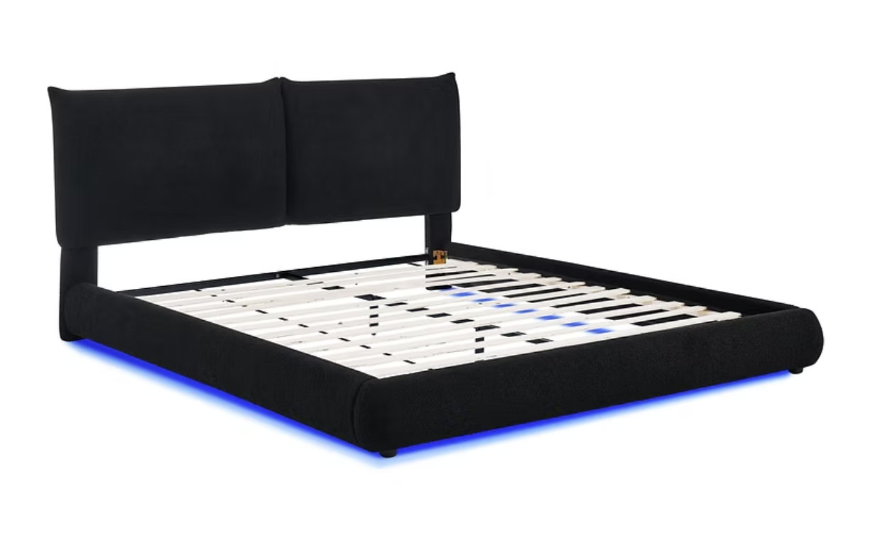 B200 Zima Black Fabric Bed Frame