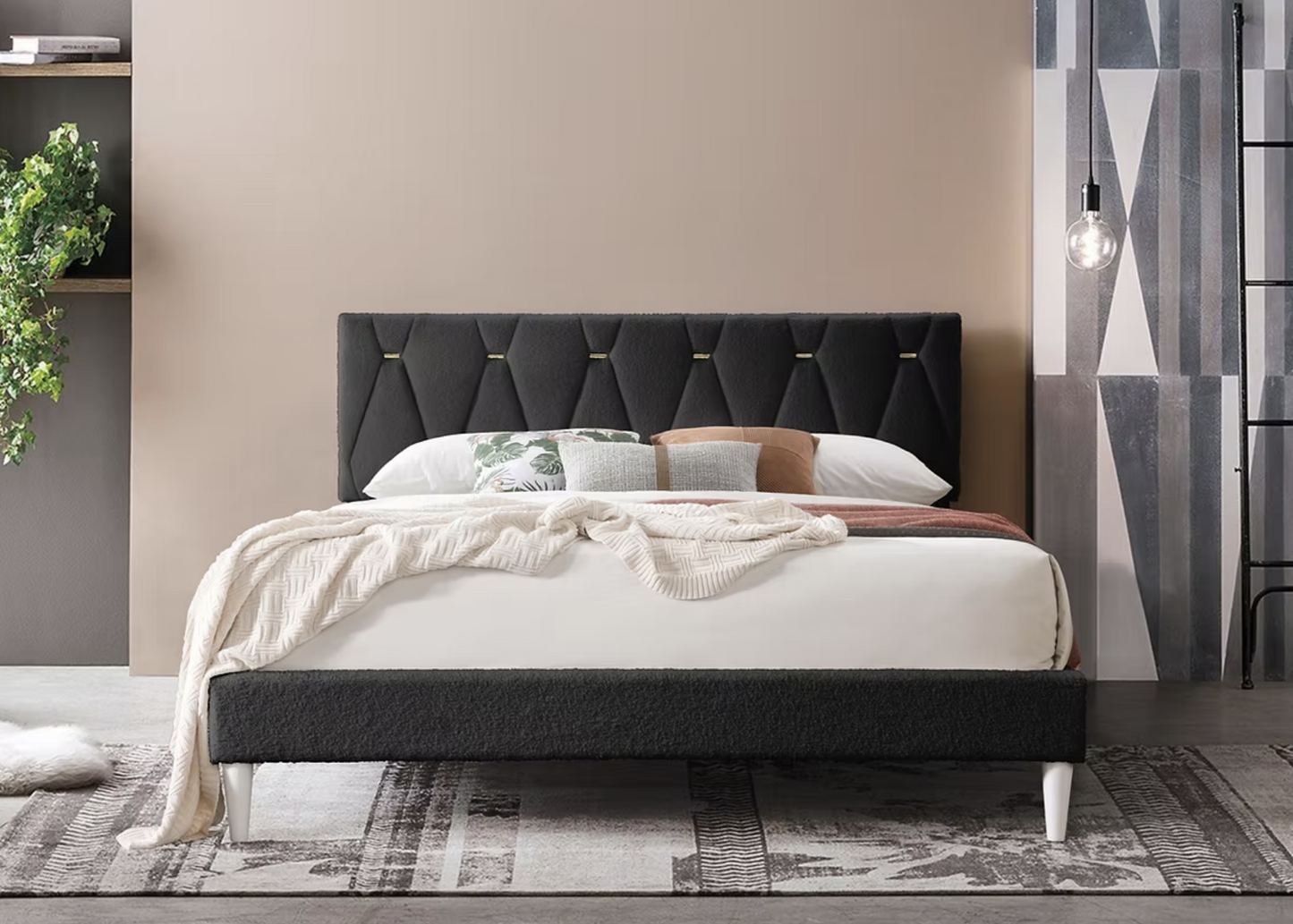 B8071 Kiran Black Platform Bed Frame
