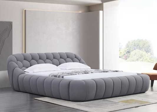 B127 Bubbles Grey Platform Bed Frame