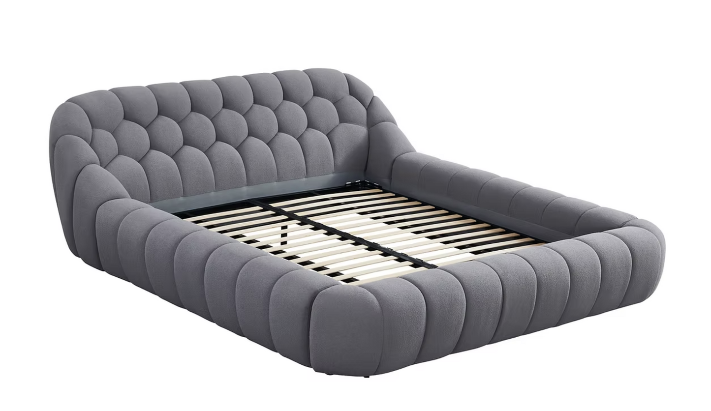 B127 Bubbles Grey Platform Bed Frame