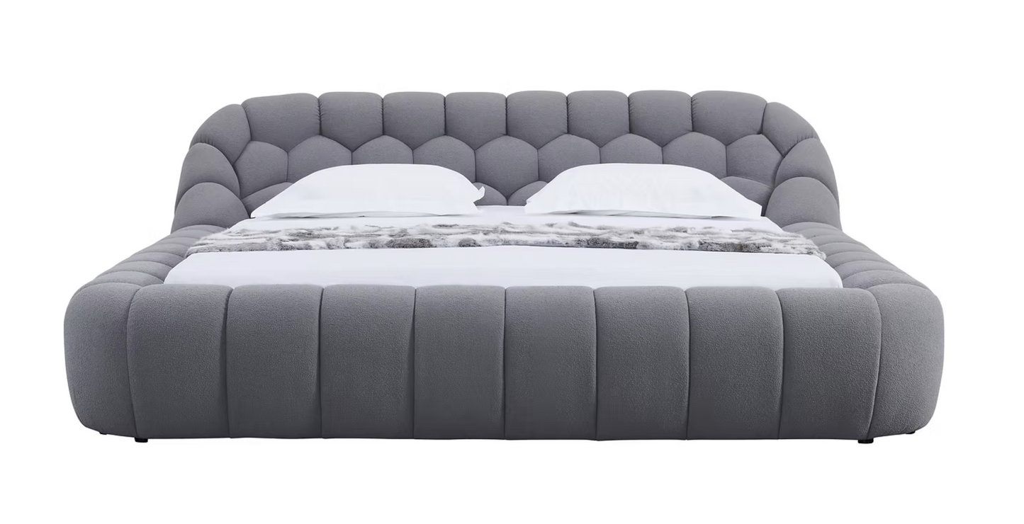 B127 Bubbles Grey Platform Bed Frame