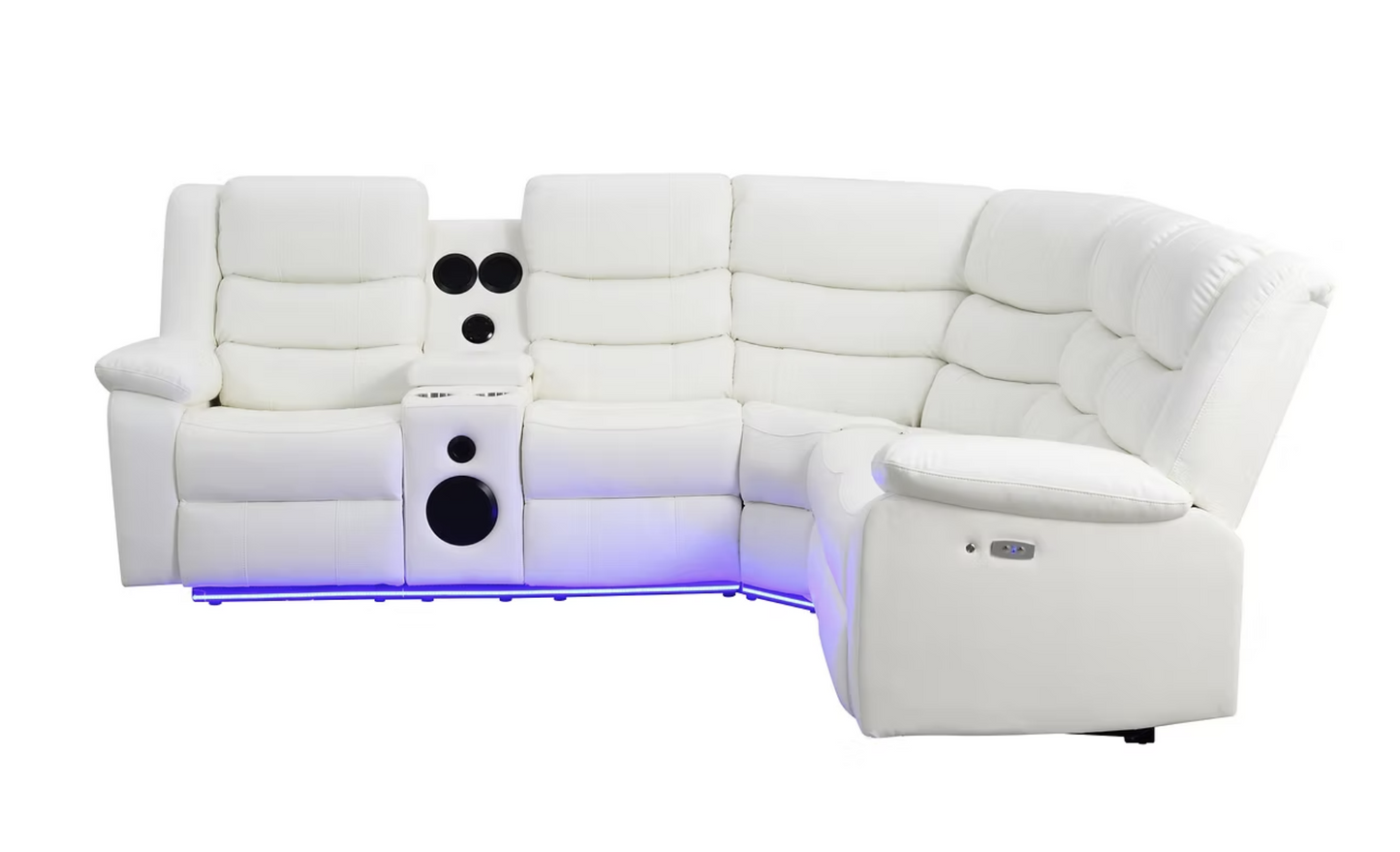 S8787 Sonic LED White Power Reclining Sectional