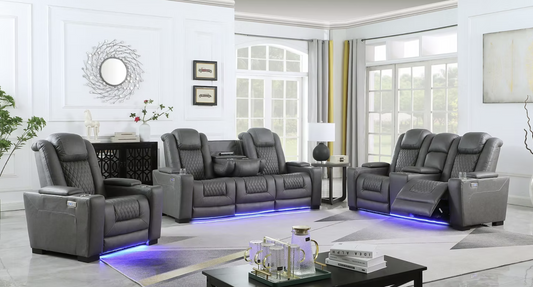 3pcs S9303 Ash Grey Power Reclining Set