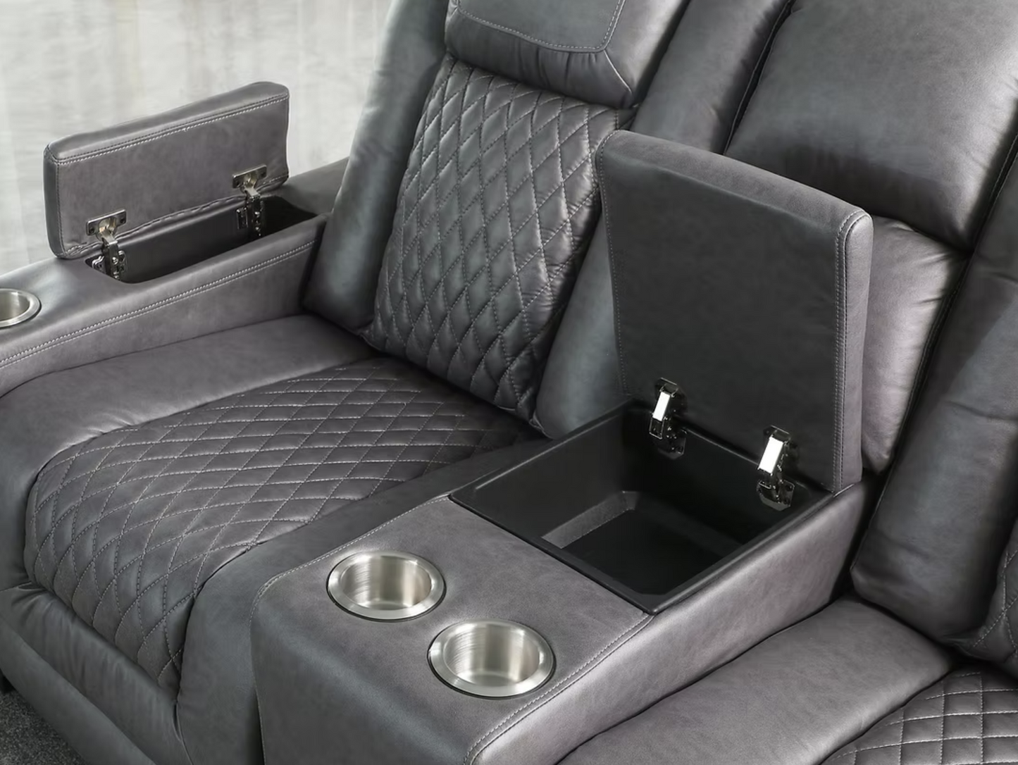 3pcs S9303 Ash Grey Power Reclining Set