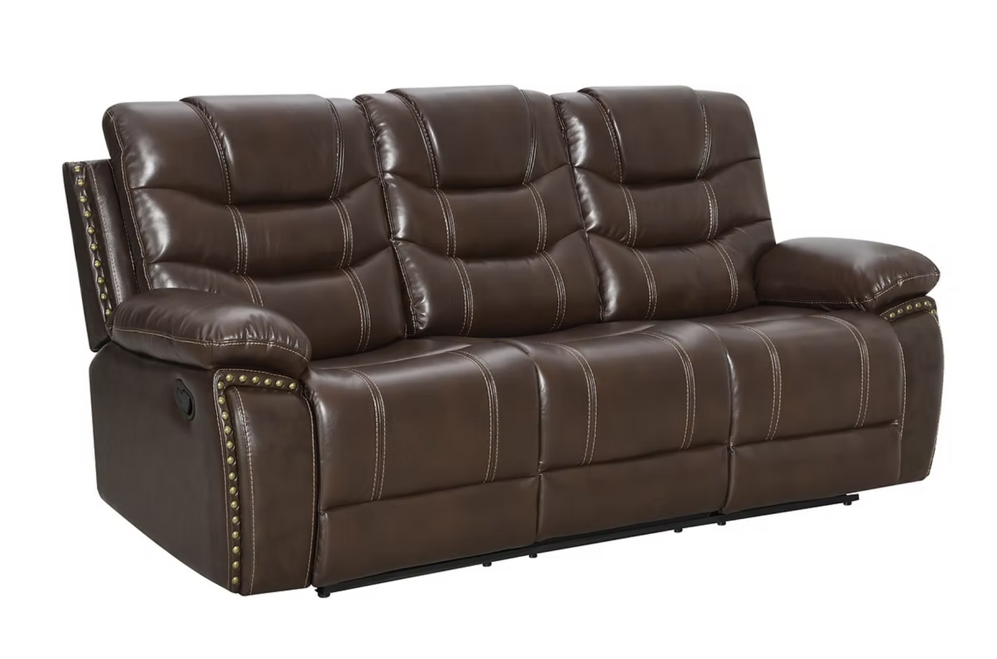 S3506 Delmar Brown Leather Reclining Sofa Set