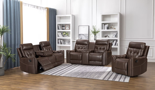 S6500 Rita Brown Reclining Sofa Set