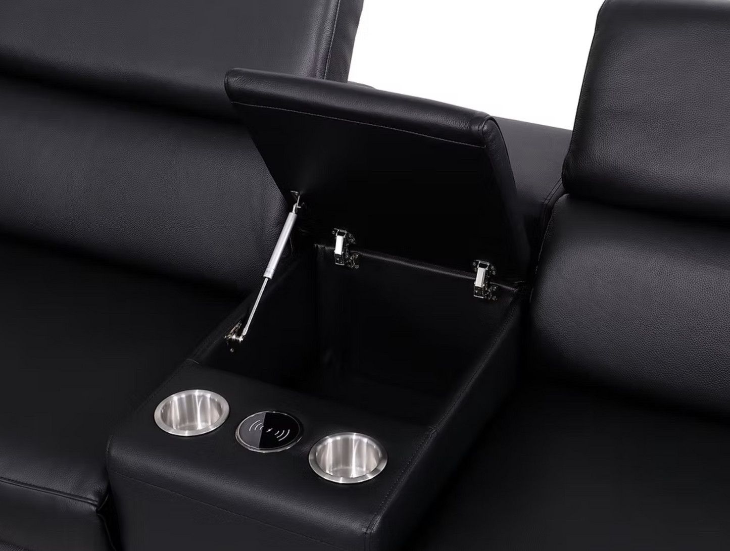 7pcs MI-631 Picasso Black Leather Power Sectional
