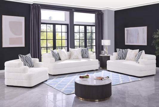 3pcs or 2pcs S1400 Stepso Cream Boucle Sofa, Loveseat & Chair