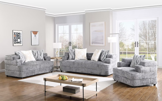3pcs or 2pcs S1400 Stepso Charcoal Boucle Sofa, Loveseat & Chair