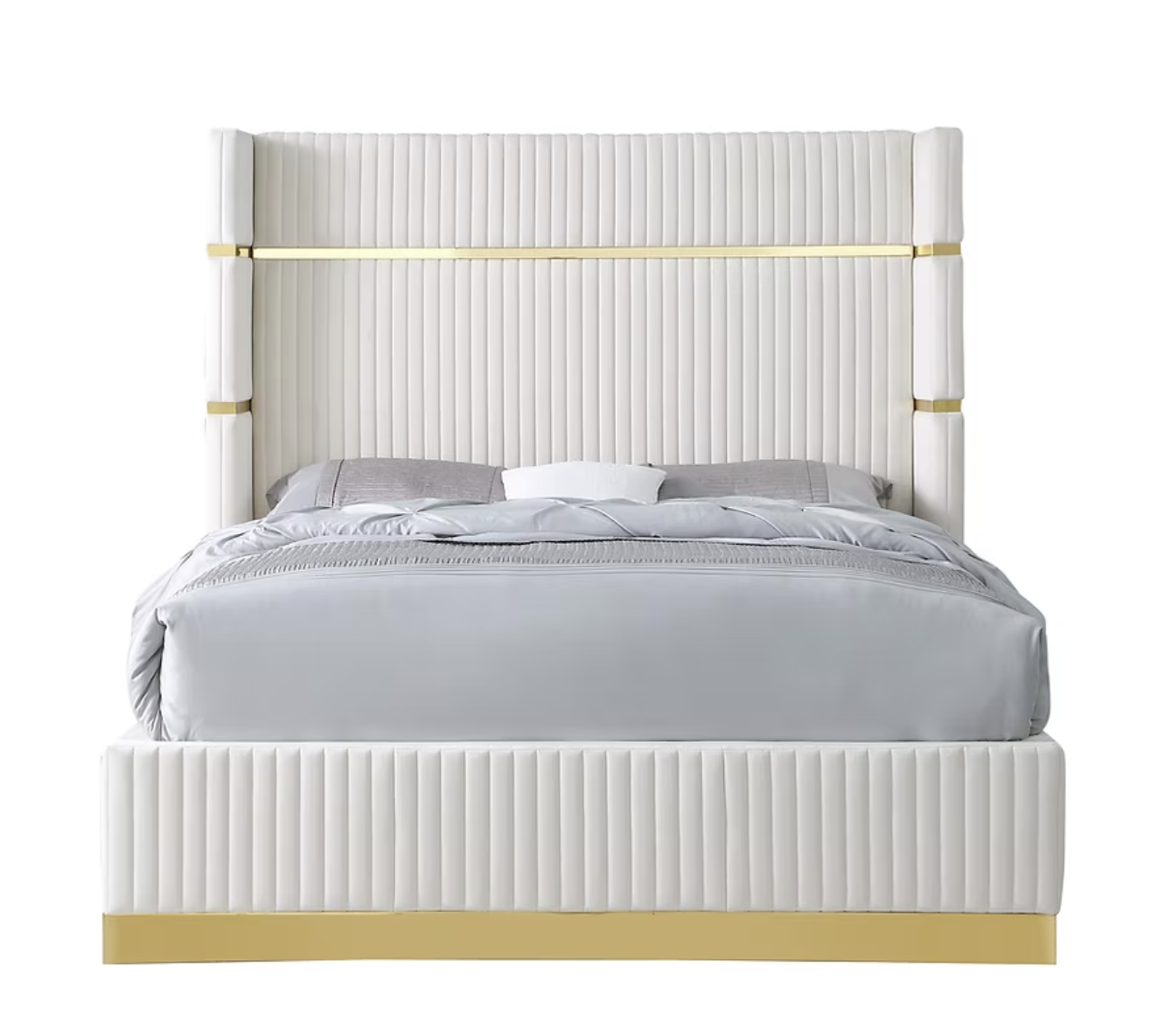 Aspen Cream Velvet Platform Bed Frame