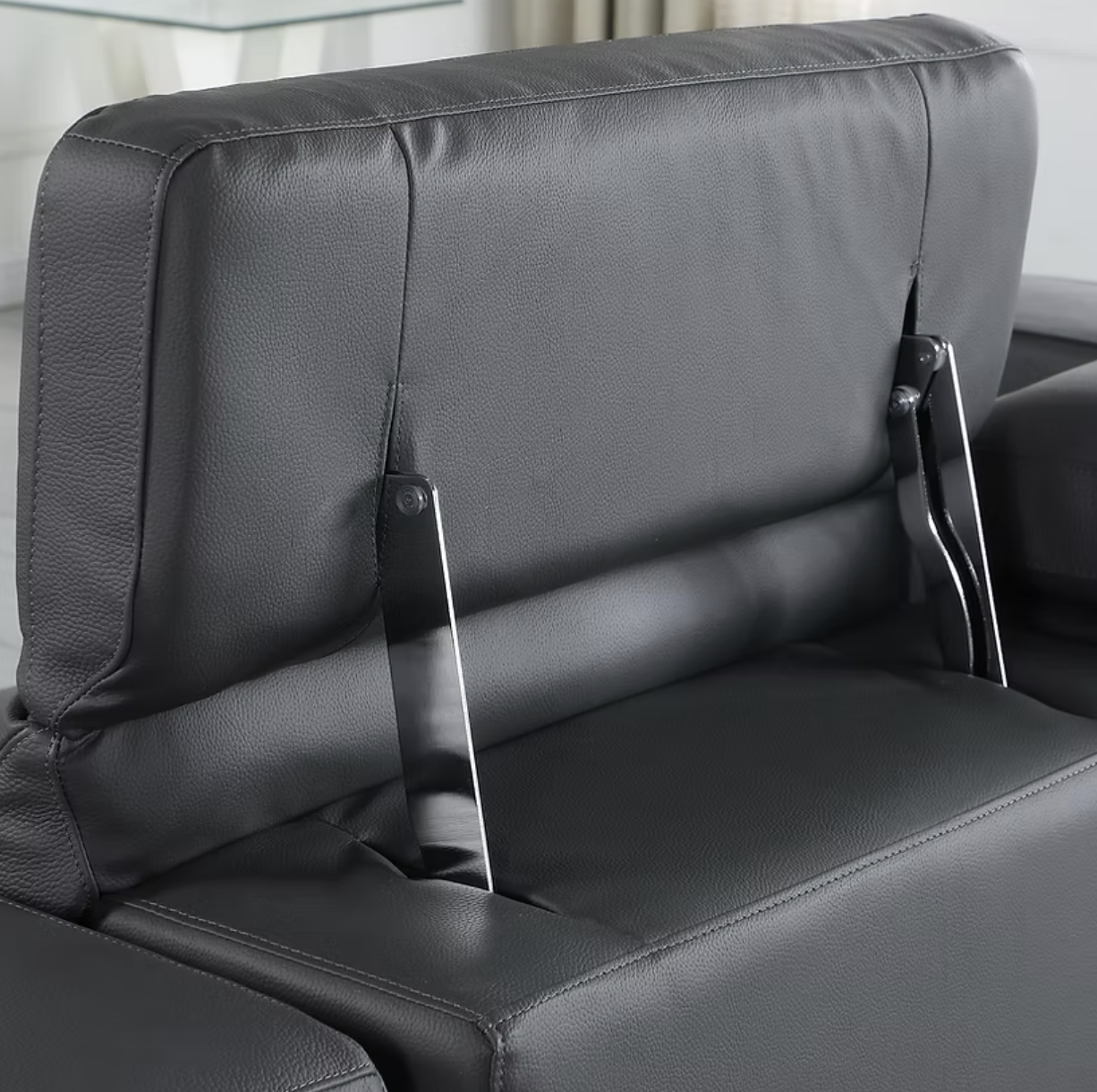 3pcs or 2pcs Franco Grey Italian Leather Sofa, Loveseat & Chair
