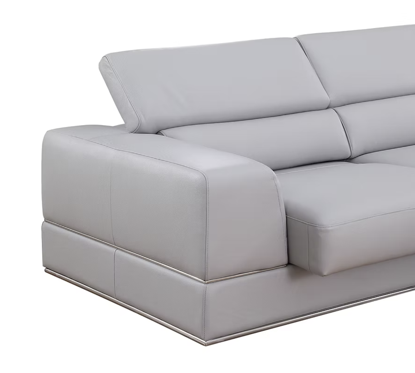 4pcs MI-5106A Pella Light Grey Italian Leather Sectional