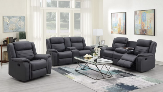 3pcs S7330 Max Grey Reclining Sofa Set