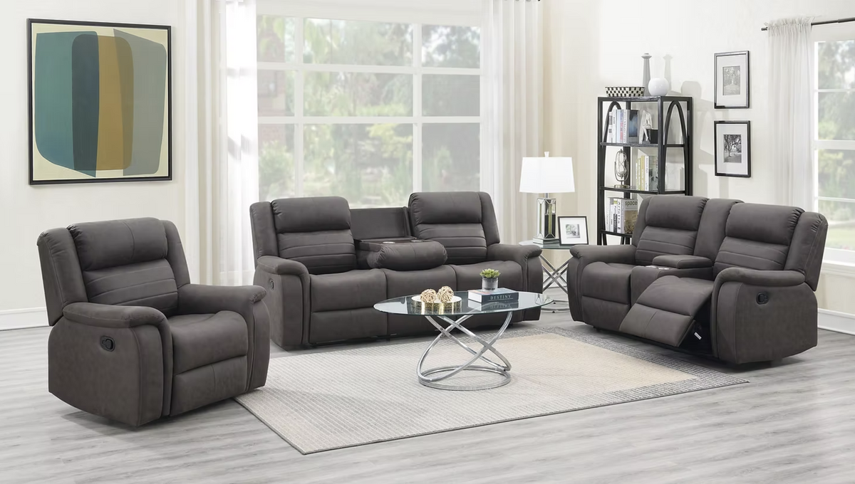 3pcs S7330 Max Brown Reclining Sofa Set