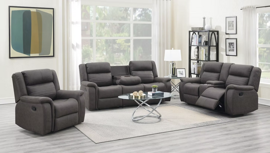 3pcs S7330 Max Brown Reclining Sofa Set