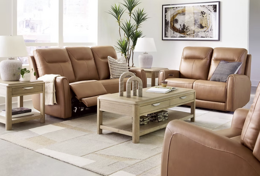 3pcs Ashley U93704 Tryanny Genuine Leather Power Reclining Sofa Set