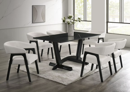 7pcs D1400 Nava Black Dining Set