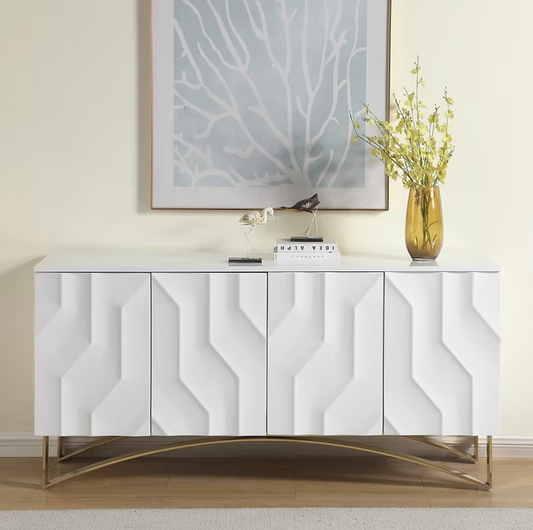 A-C07 Bianca White Console Table