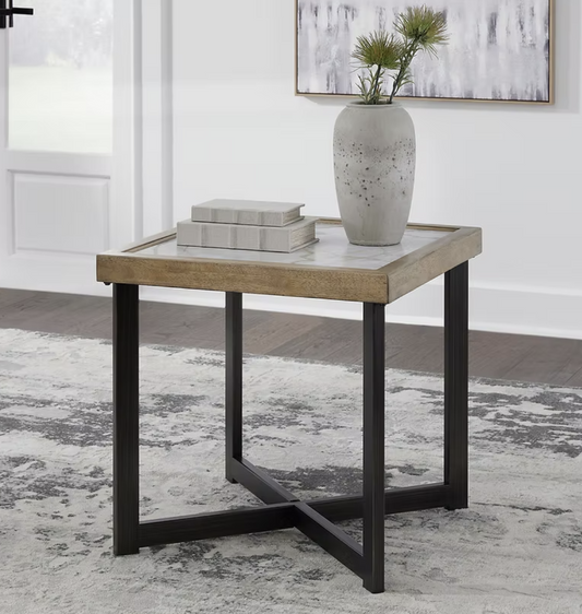 Ashley T632-2 Montia Marble Top End Table
