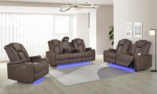 S9304 Ashley Brown Power Reclining Sofa Set