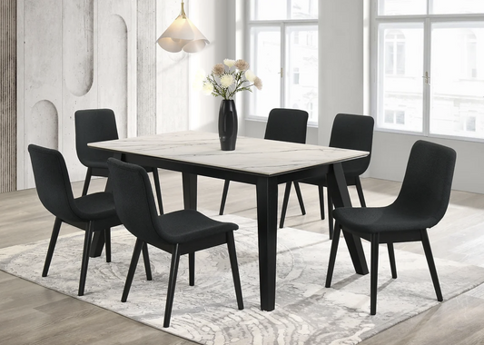 7pcs D1451 Dorri Marble Top Dining Set