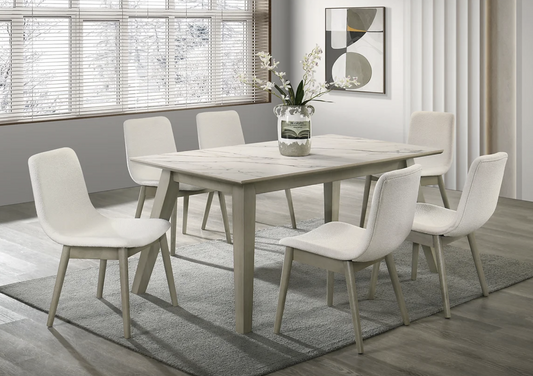 7pcs D1451 Dorri Marble Top Dining Set