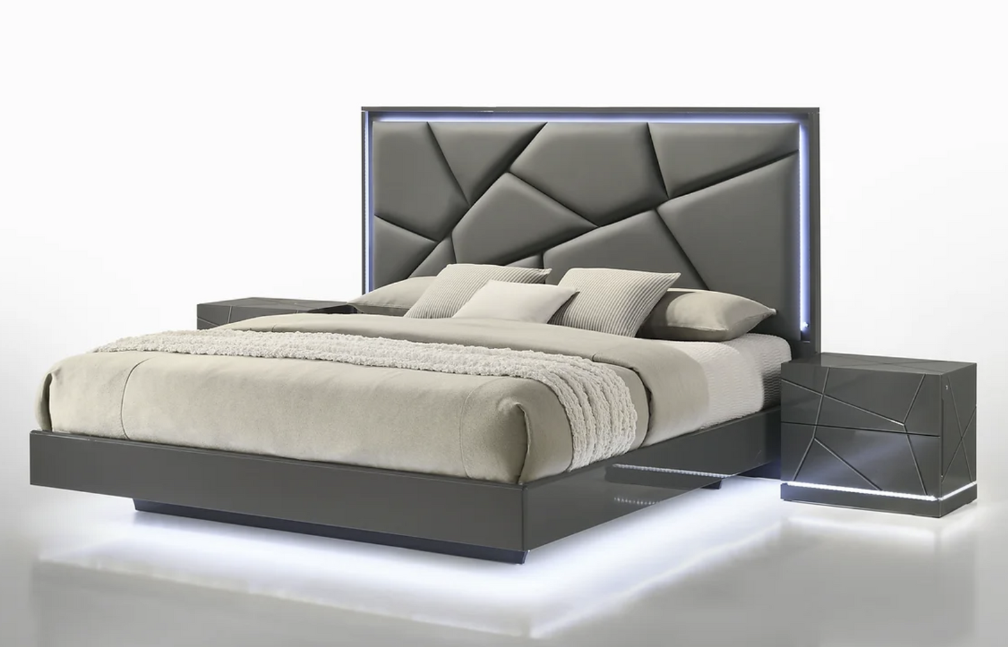 5pcs or 4pcs B86 Lily Grey LED Bedroom Set
