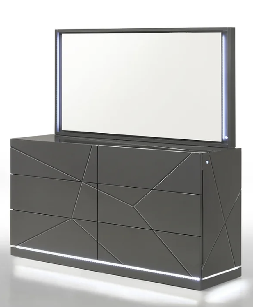 5pcs or 4pcs B86 Lily Grey LED Bedroom Set