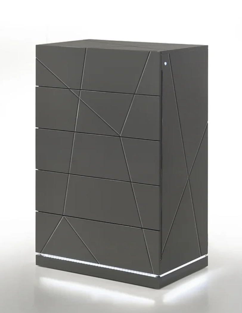 5pcs or 4pcs B86 Lily Grey LED Bedroom Set