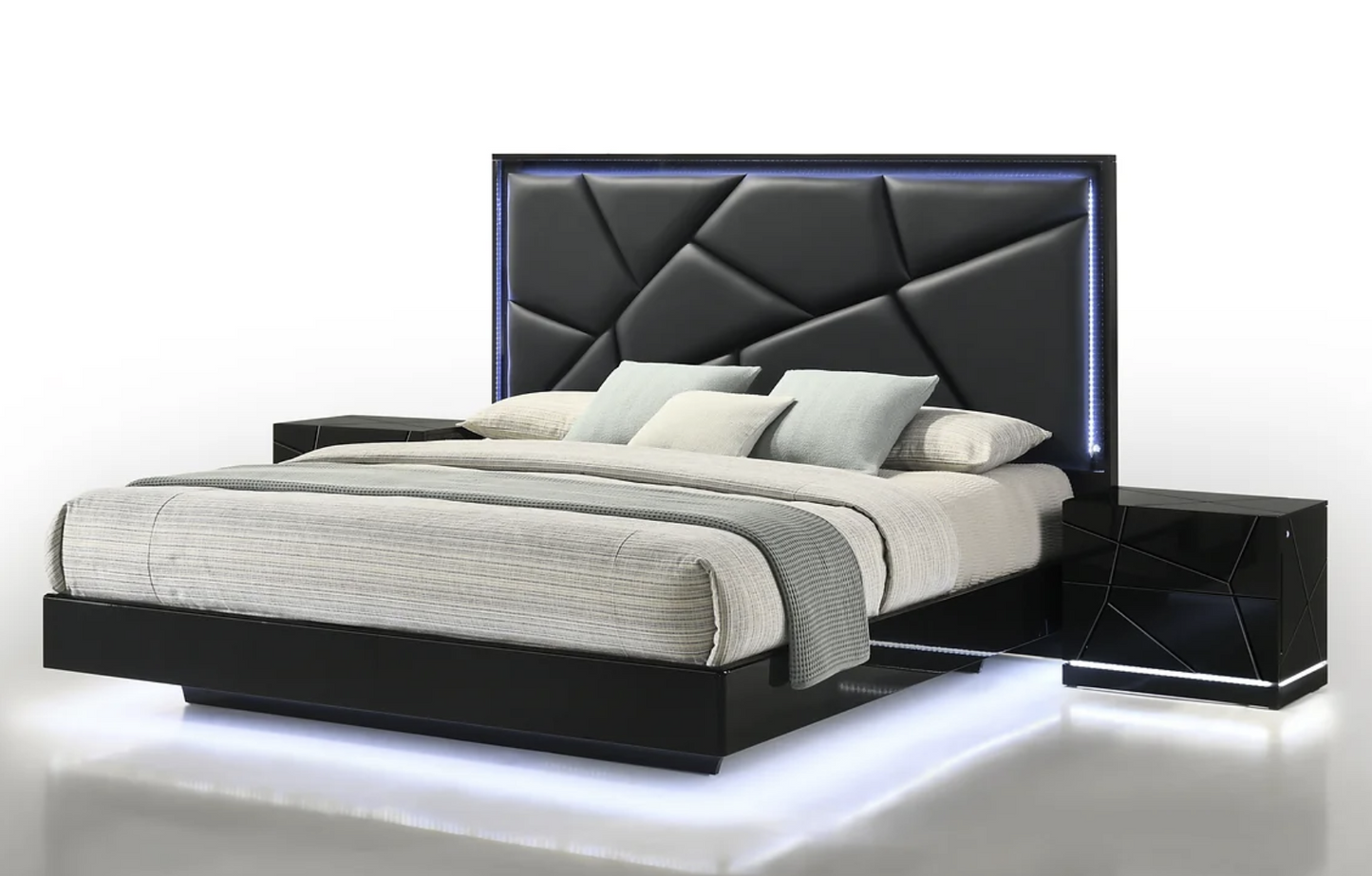 5pcs or 4pcs B87 Naomi Black LED Bedroom Set