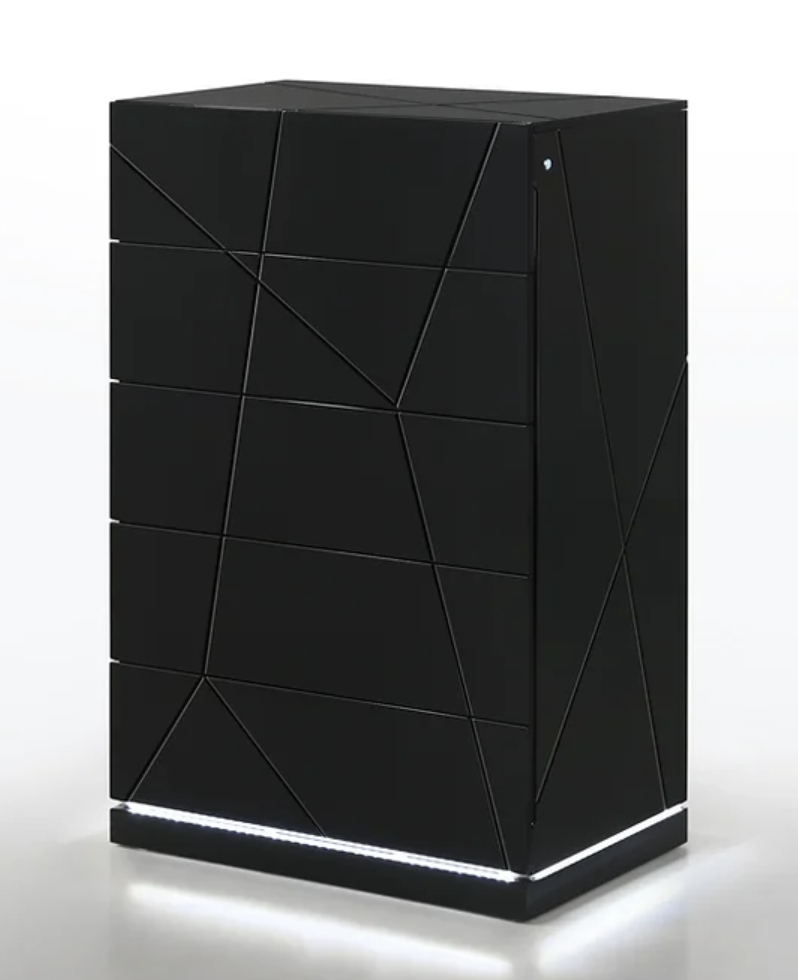 5pcs or 4pcs B87 Naomi Black LED Bedroom Set