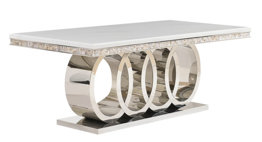 D620 White & Chrome Giovanni Table
