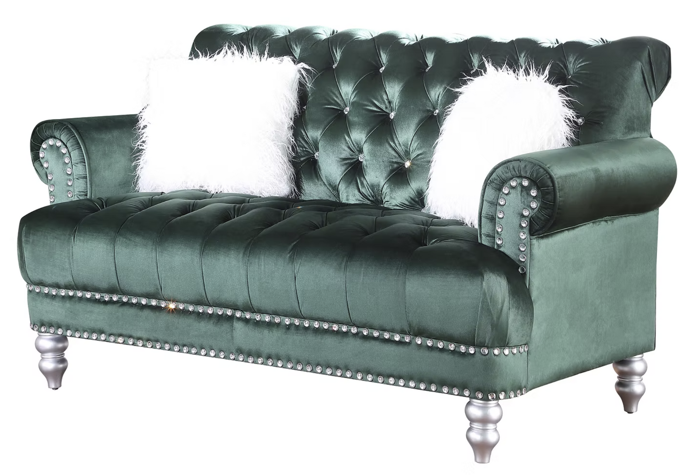S6116 Royal Green Velvet Sofa & Loveseat