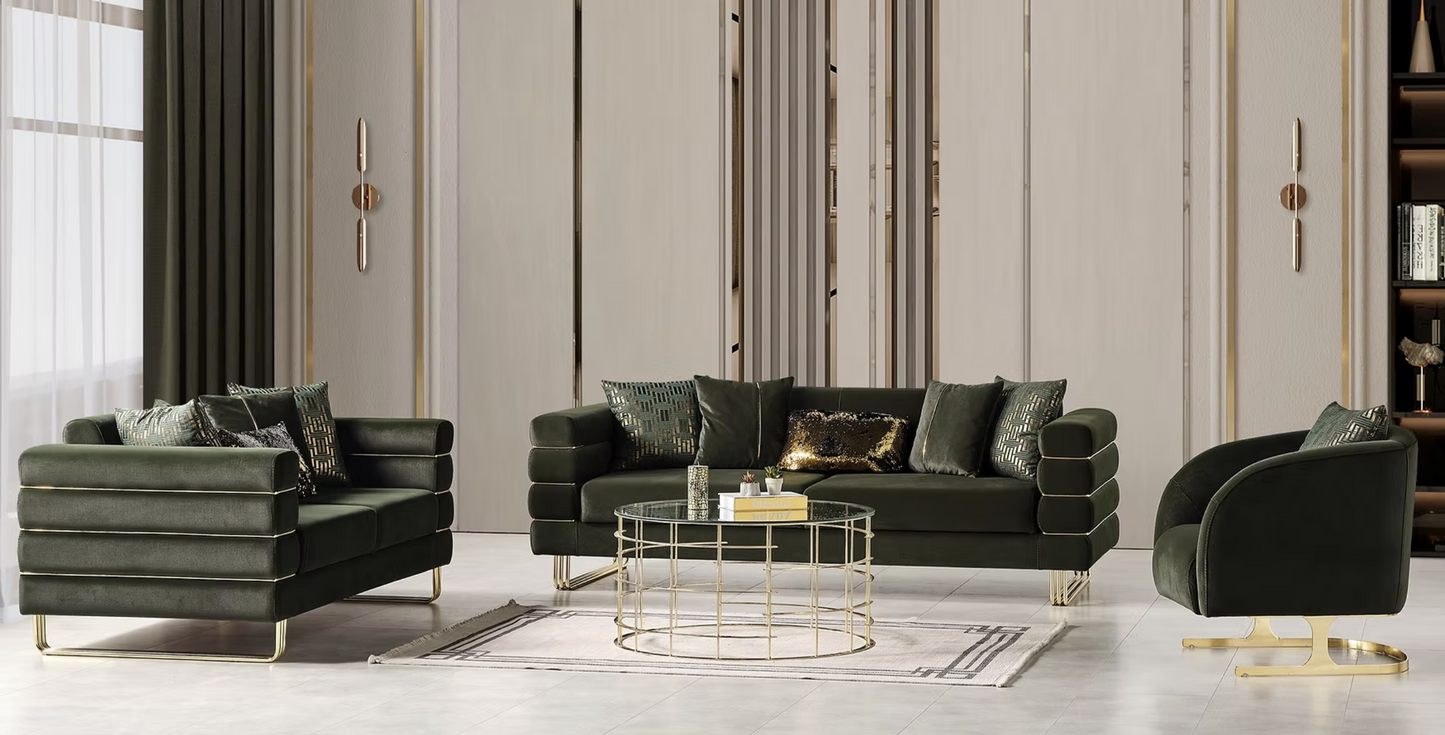 Luma Emerald Velvet Sofa & Loveseat