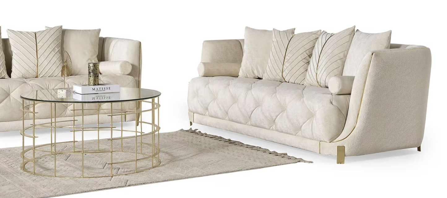 3pcs or 2pcs Elit Off White Sofa, Loveseat & Chair