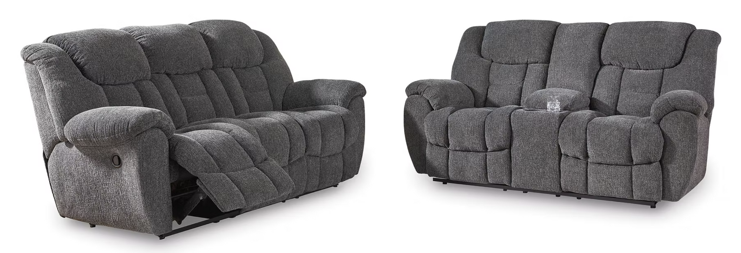 3pcs Ashley 38104 Foreside Charcoal Reclining Sofa Set