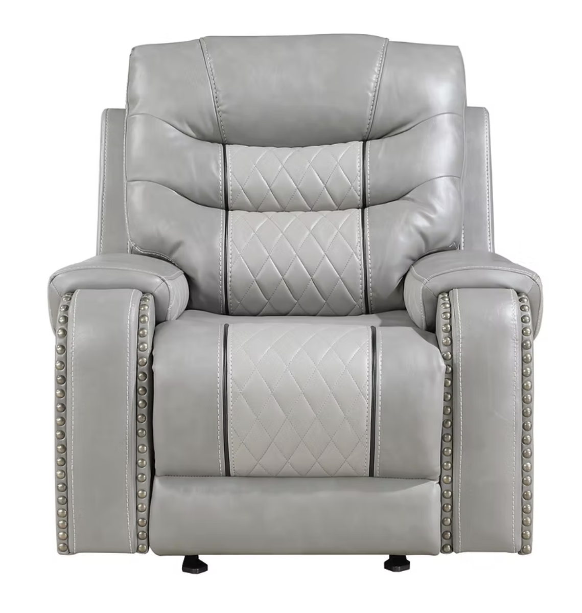 3pcs S1988 Phoenix II Grey Leather Reclining Sofa Set