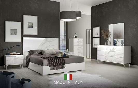 5pcs Sofia White Italian Bedroom Set