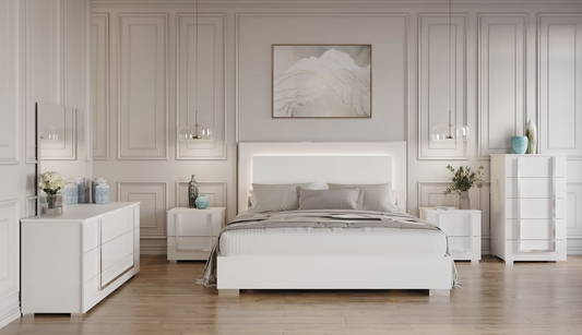 5pcs Antonella White Italian Bedroom Set