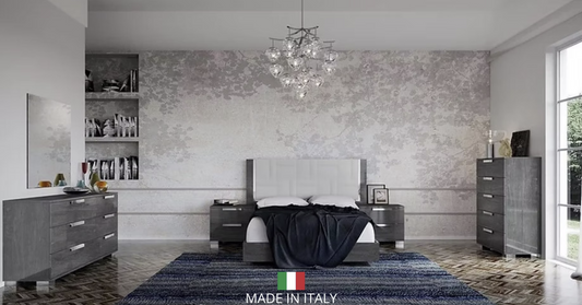5pcs Sarah Geo Ice Italian Bedroom Set