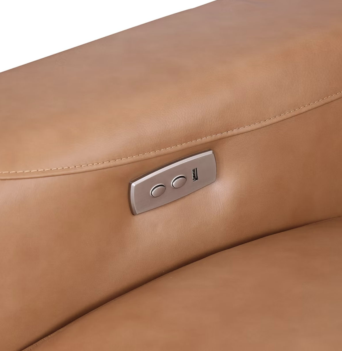 MI-1235 Sierra Camel Italian Leather Power Sectional