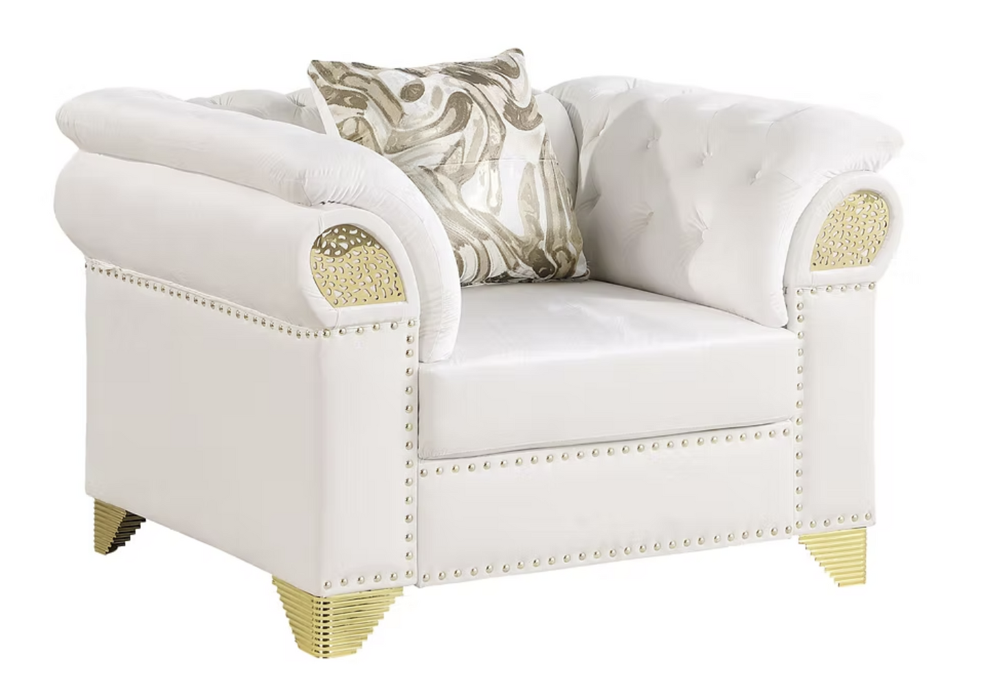 3pcs or 2pcs S3600 Emma Cream Velvet Sofa, Loveseat & Chair