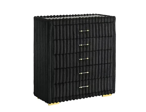 5pcs or 4pcs B3001 Melinda Black Bedroom Set