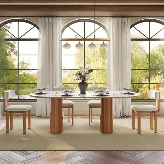 Silvo 79" Table (Glossy White) Dining Set
