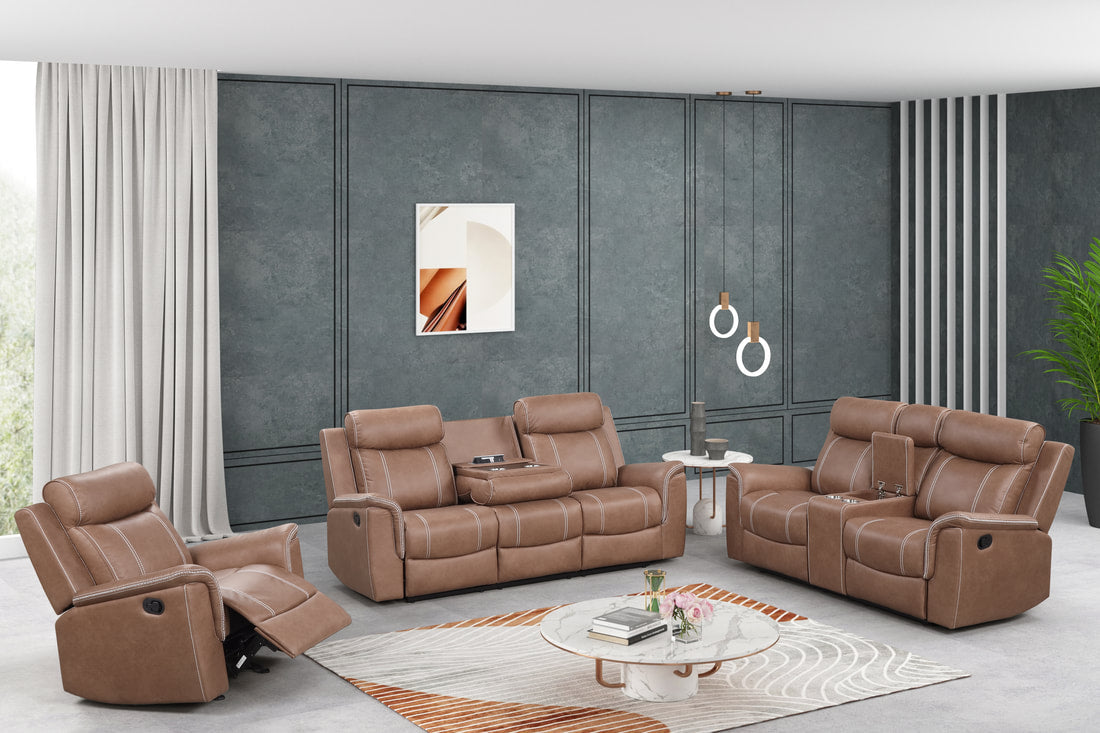3PC  Brown Sofia30 -  Reclining Set
