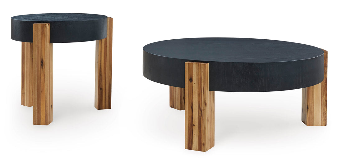 T322-12 Black Occasional Table Set